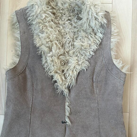Vintage Penny Lane Shearling Vest – Genuine Leather (Size M) - Picture 3 of 8